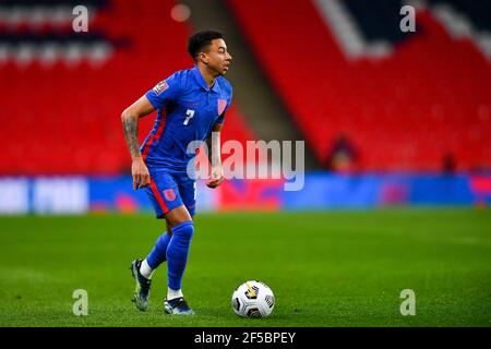 London, Großbritannien. März 2021, 25th. Jesse Lingard (England #7) während des WM 2022 Qualifikationsspiel zwischen England und San Marino im Wembley Stadion in London, England. Kredit: SPP Sport Presse Foto. /Alamy Live Nachrichten Stockfoto