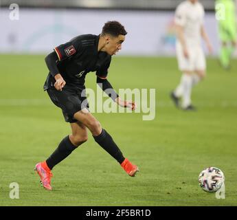 Duisburg, Deutschland. 25th Mär, 2021. firo: 25.03.2021 Fußball, Fußball: Landerspiel Nationalmannschaft WM Qualifikation 2021/2022, Gruppe J, Deutschland, GER - Island Jamal Musiala, GER, Einzelaktion Quelle: dpa/Alamy Live News Stockfoto