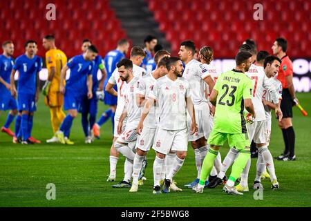 GRANADA, SPANIEN - MÄRZ 25: Spanische Mannschaft während der FIFA Fußball-Weltmeisterschaft 2022 Qatar Qualifier Spiel zwischen Spanien und Griechenland im Estadio Municipal Nuevo Los Stockfoto