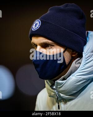 Chelsea-Manager Thomas Tuchel spielte beim FA Cup 5th-Rundspiel hinter verschlossenen Türen zwischen Barnsley und Chelsea in Oakwell, Barnsley, England Stockfoto