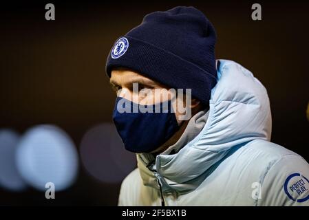 Chelsea-Manager Thomas Tuchel spielte beim FA Cup 5th-Rundspiel hinter verschlossenen Türen zwischen Barnsley und Chelsea in Oakwell, Barnsley, England Stockfoto
