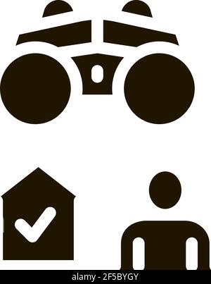 Home Überwachung Symbol Vektor Glyphe Illustration Stock Vektor