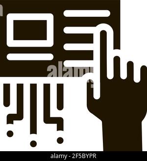 Symbol für sicheren Code-Satz Vektor-Glyphe-Illustration Stock Vektor
