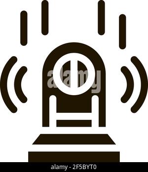Symbol für den Alarm der Arbeitstür Vektorgrafik Glyphe Stock Vektor