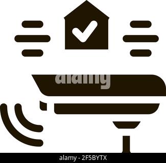 Home Schutz Symbol Vektor Glyphe Illustration Stock Vektor