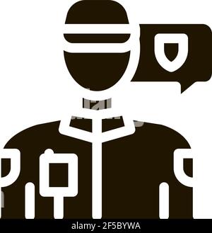 Police Officer Symbol Vektor Glyphe Illustration Stock Vektor