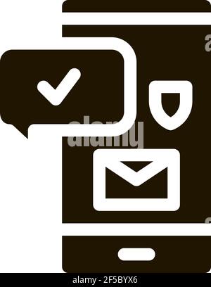 Symbol für mobilen Datenschutz Vektor Glyphe Illustration Stock Vektor