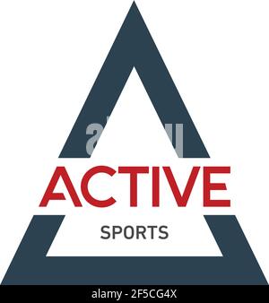 Active Sports Gym Logo Design Logo Vorlage Vektor Fitness Dreieck Moderne Form Stock Vektor