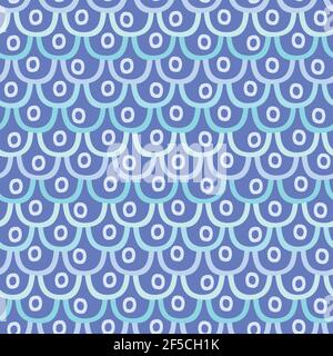 Abstraktes Wellenmuster. Cute geometrische Vektor nahtlose Wiederholung der modernen handgezeichneten Jakobsmuschel Formen und Punkte. Stock Vektor