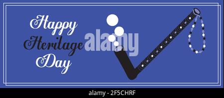 Happy Heritage Day Banner Kultur Afrika Tradition Pfeife Rauchperlen Illustrationsvektor Stock Vektor