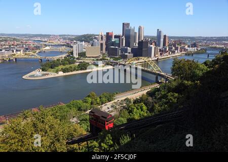 Geographie / Reisen, USA, Pennsylvania, Pittsburgh, Grandview und Duquesne Incline (Zahnradbahn), Skyli, Additional-Rights-Clearance-Info-not-available Stockfoto