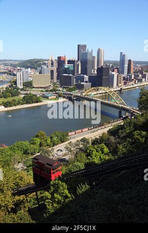 Geographie / Reisen, USA, Pennsylvania, Pittsburgh, Grandview und Duquesne Incline (Zahnradbahn), Skyli, Additional-Rights-Clearance-Info-not-available Stockfoto