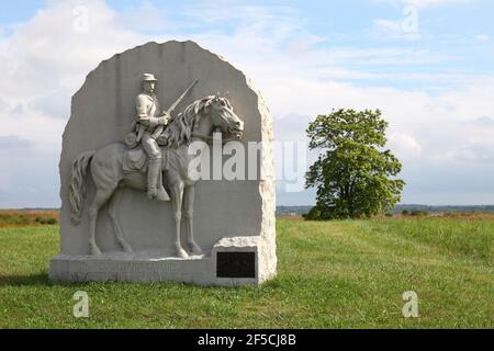 Geographie / Reisen, USA, Pennsylvania, Gettysburg, 17th Pennsylvania Cavalry Monument, Gettysburg Nati, Additional-Rights-Clearance-Info-not-available Stockfoto