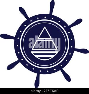 Boot und Lenkrad Logo Symbol Design Vorlage Vektor Ruder Stock Vektor