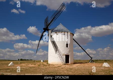 Geographie / Reisen, Spanien, Windmühle, Campo de Criptana, Provinz Ciudad Real, Kastilien-La Mancha, Additional-Rights-Clearance-Info-Not-Available Stockfoto