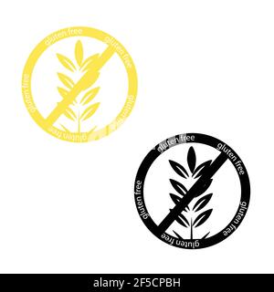 Glutenfreie Vektor-Icon-Set, Sammlung isoliert auf weißem Hintergrund. Stock Vektor