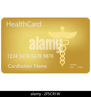 Krankenversicherungskarte. Medizinisches Servicekonzept. Leere Krankenversicherungskarte Isoliert Auf Weißem Hintergrund Stock Vektor