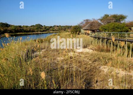 Geographie / Reisen, Namibia, Hakusembe River Lodge, in Rundu, Region Kavango-Ost, Additional-Rights-Clearance-Info-Not-Available Stockfoto