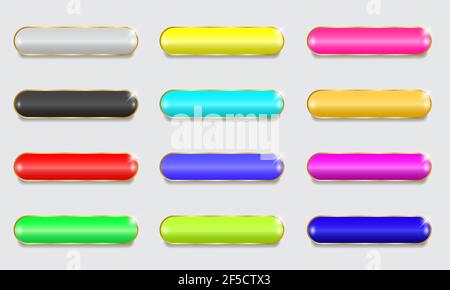 Sammlung von leeren bunten Tasten für Website-Schnittstelle. Vektorgrafik für Design Stock Vektor