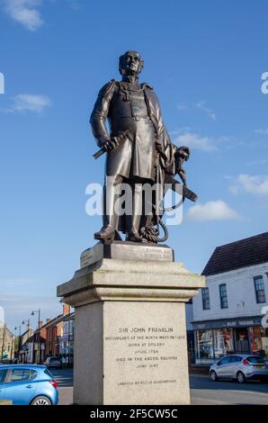 Statue von Sir John Franklin, Spilsby, Lincolnshire, England, Großbritannien Stockfoto