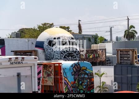 Städtische Kunstmalerei in Wynwood District oder Community, Miami, Florida, Spanien Stockfoto