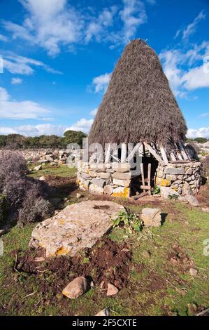 Coili Sa Bovida, Schafstall, basaltischen Hochebene Giara di Gesturi, Marmilla, Provinz Medio Campidano, Sardinien, Italien Stockfoto