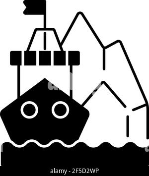 Arctic Exploration Schwarzes lineares Symbol Stock Vektor