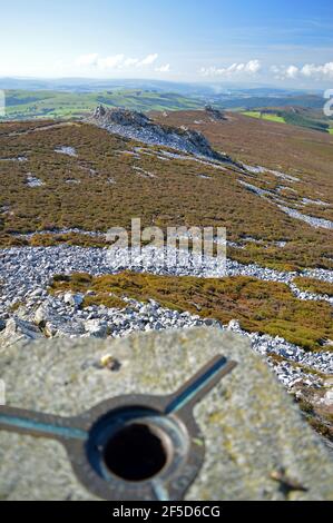 Blick von Stiperstones trig Point, Shropshire Stockfoto