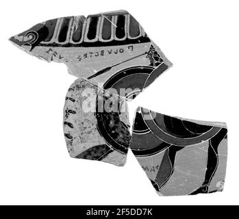 Dinos Fragment Im Dachgeschoss Mit Schwarzer Figur. Zugeschrieben Kyllenios Maler (Griechisch (Dachboden)) Stockfoto