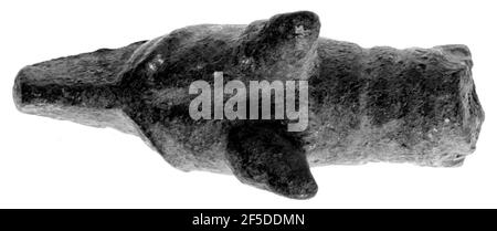 Votive Statuette des Kopfes eines Hundes. Unbekannt Stockfoto