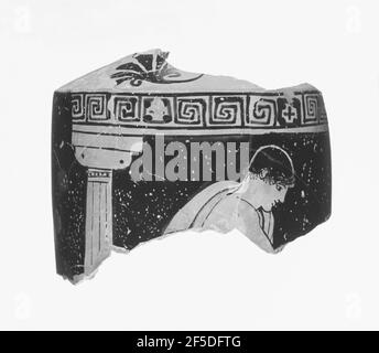 Dachgeschoss-Rot-Figur Lekythos Fragment. Zugeschrieben dem Providence Maler (Griechisch (Dachboden), aktiv um 475 - 450 v. Chr.) Stockfoto