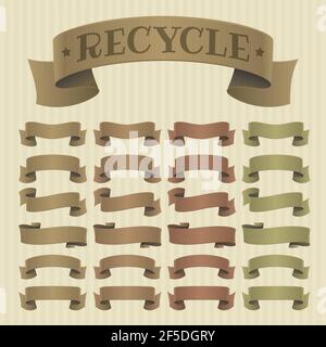 Set von Retro-Bändern in vier Farben. Vektorgrafik Stock Vektor