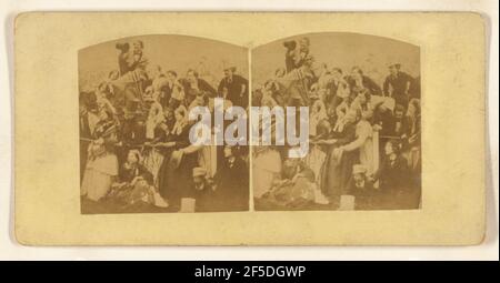 Studie des großen Gemäldes 'Derby Day' von William Powell Frith. Alfred Silvester (Brite, aktiv 1850s - 1860s) Stockfoto