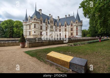 Das prächtige Schloss in Azay-le-Rideau Stockfoto