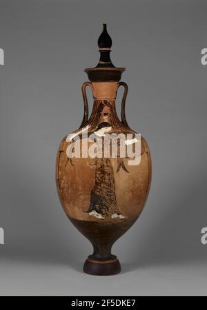 Panathenaic Amphora mit Deckel. Zugeschrieben der Gruppe der Nichomachos (Griechisch (Dachboden)) Stockfoto