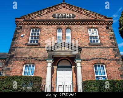 Starbeck Baths rotes Ziegelgebäude aus dem Jahr 1870 an der Spa Lane Starbeck Harrogate North Yorkshire England Stockfoto