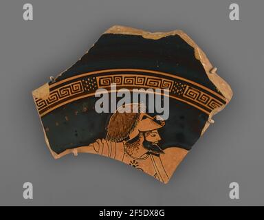 Attic Red-Figure Cup Fragment. Stockfoto