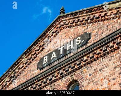 Starbeck Baths rotes Ziegelgebäude aus dem Jahr 1870 an der Spa Lane Starbeck Harrogate North Yorkshire England Stockfoto