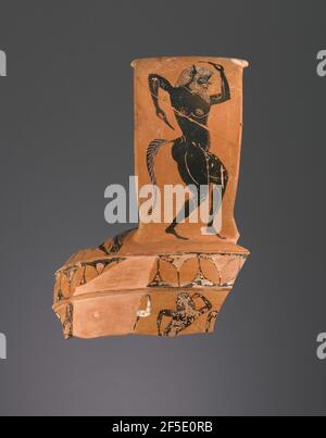 Attic Black-Figure Nikosthenic Amphora Fragment. Stockfoto