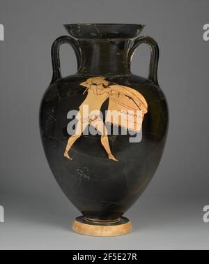 Dachboden Mit Roter Figur, Hals-Amphora. Dem Berliner Maler zugeschrieben (griechisch (attisch), tätig um 500 - um 460 v. Chr.) Stockfoto