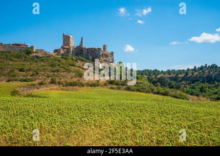 Burg. Calatañazor, Provinz Soria, Castilla Leon, Spanien. Stockfoto