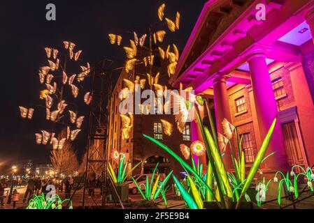 Liverpool. River of Light Trail. 23. März - 5. April 2021. Stockfoto