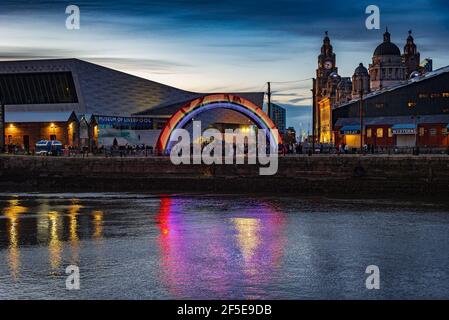 Liverpool. River of Light Trail. 23. März - 5. April 2021. Stockfoto