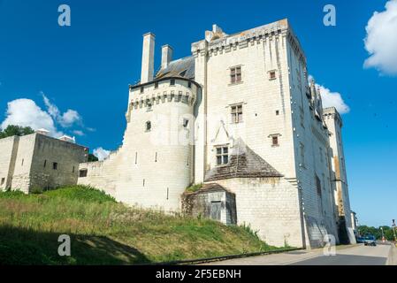 Das extravagante Schloss im gotischen Stil in Montsoreau am Ufer Der Loire in Frankreich Stockfoto