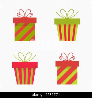 Weihnachten Geschenke Ikonen. Vektorgrafik Stock Vektor