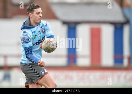 Wakefield, Großbritannien. März 2021, 26th. Scotland International Alex Walker während Wakefield Trinity's Captain's Run im Mobile Rocket Stadium, Wakefield, UK Credit: Dean Williams/Alamy Live News Stockfoto