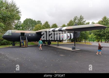 Ein Nachbau des Airspeed AS51 Horsa Mk I Segelflugzeugs im Pegasus Bridge Museum. Stockfoto