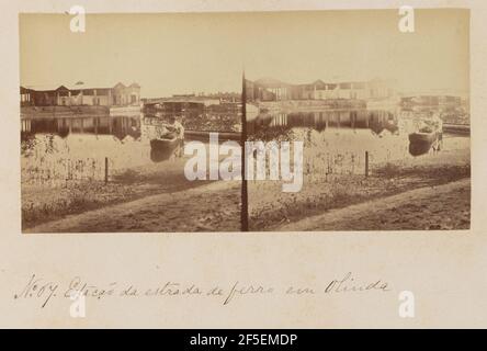 Estação da estrada de ferro em Olinda. Marc Ferrez (Brasilianisch, 1843 - 1923) Stockfoto