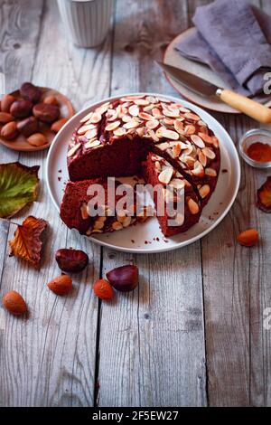 Kastanien-Kuchen Stockfoto