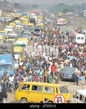 34. Lagos Metro: Lagos Traffic, Nigeria. Stockfoto